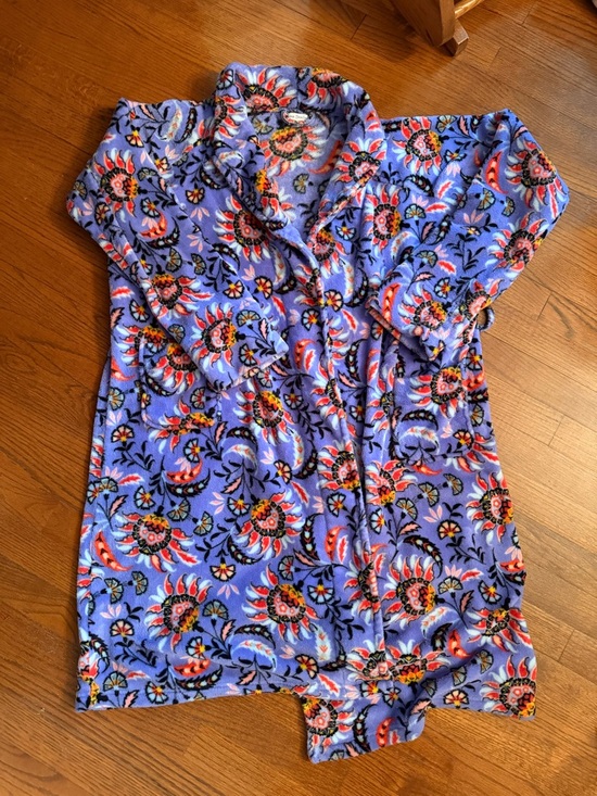 Vera Bradley Other - Vera Bradley Sun Valley Plush Fleece Robe Purple Floral Size L/XL Retired